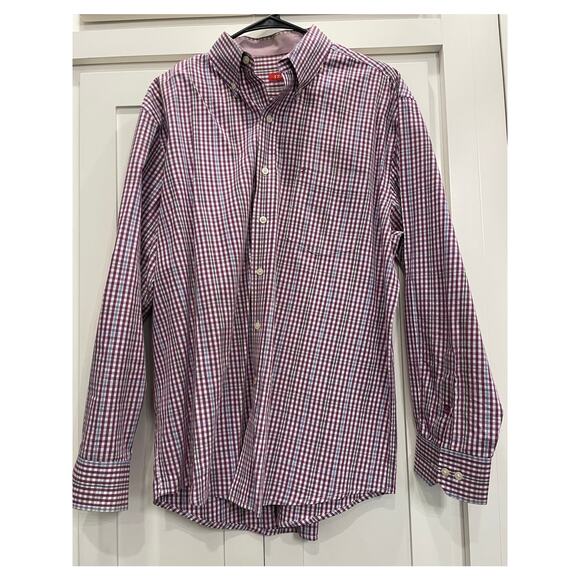 IZOD purple plaid men's long sleeve button up L - Picture 1 of 10